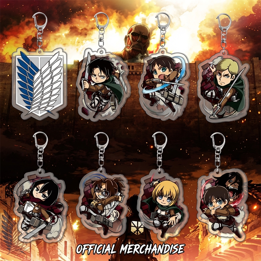 Anime Merchandise Keychain - Attack on Titan Keychain Acrylic Keychain