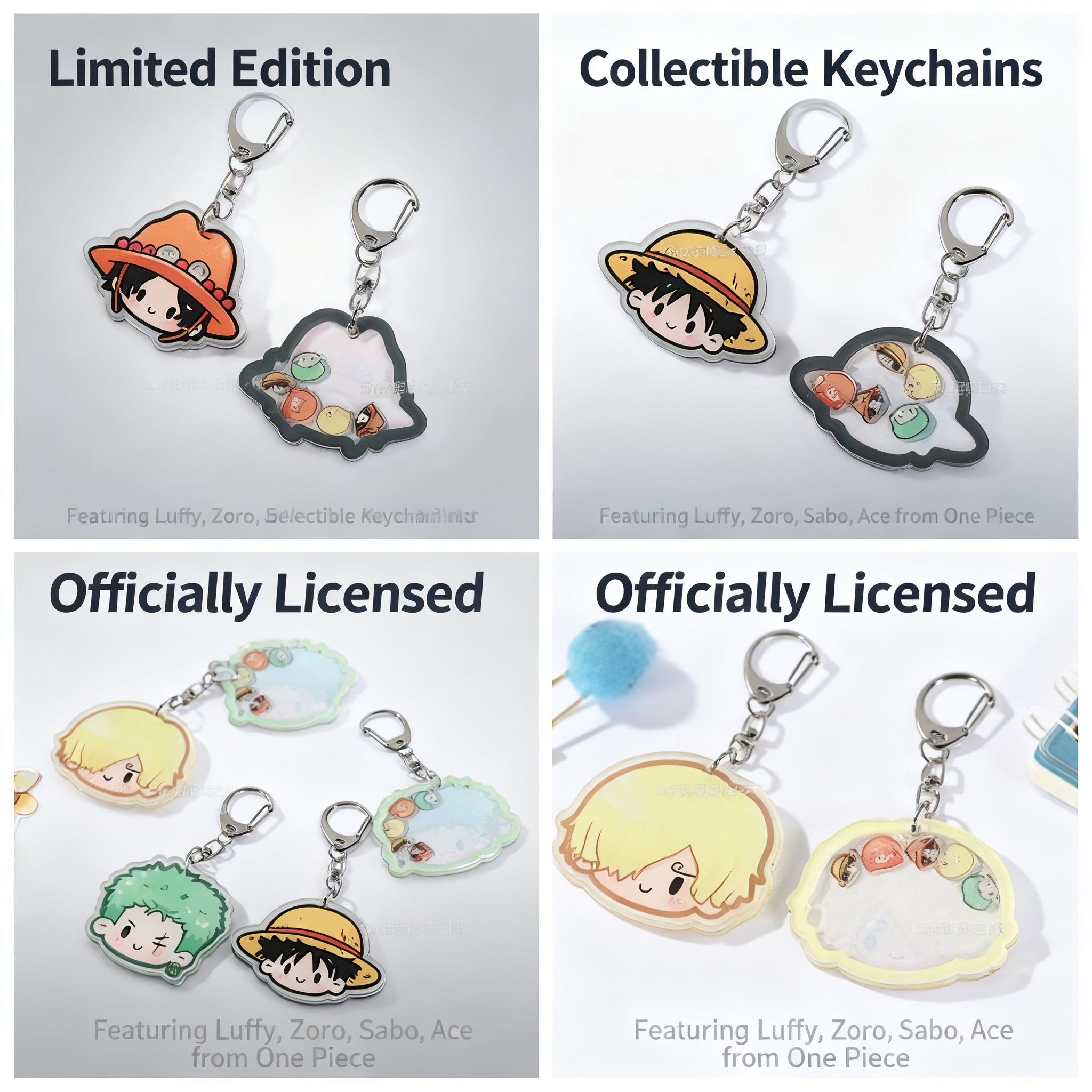 Anime Merchandise Keychain - One Piece Monkey D Luffy Kawaii