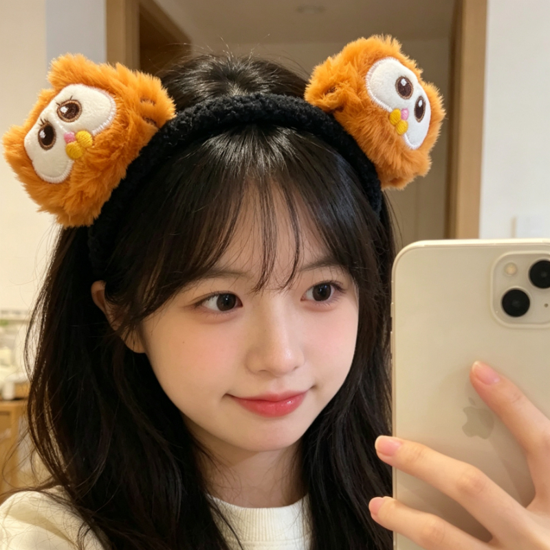Cute Anime Merchandise - Garfield cartoon cute plush headband face
