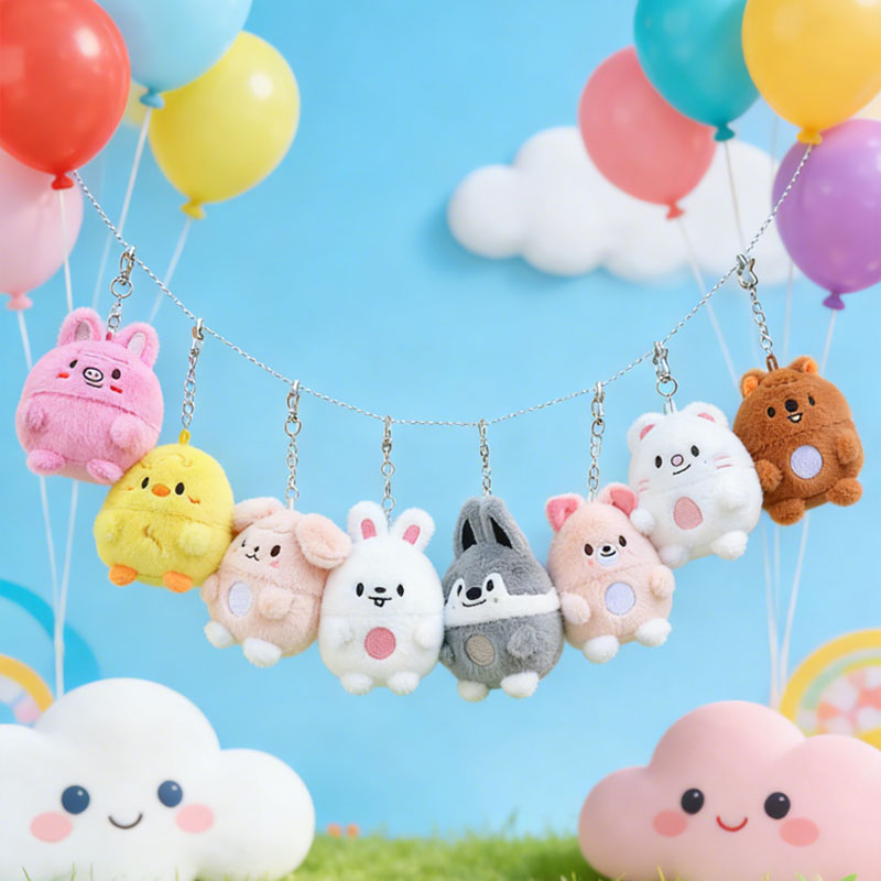 Anime Merchandise Keychain - Straykids keychain egg skzoo rabbit fur