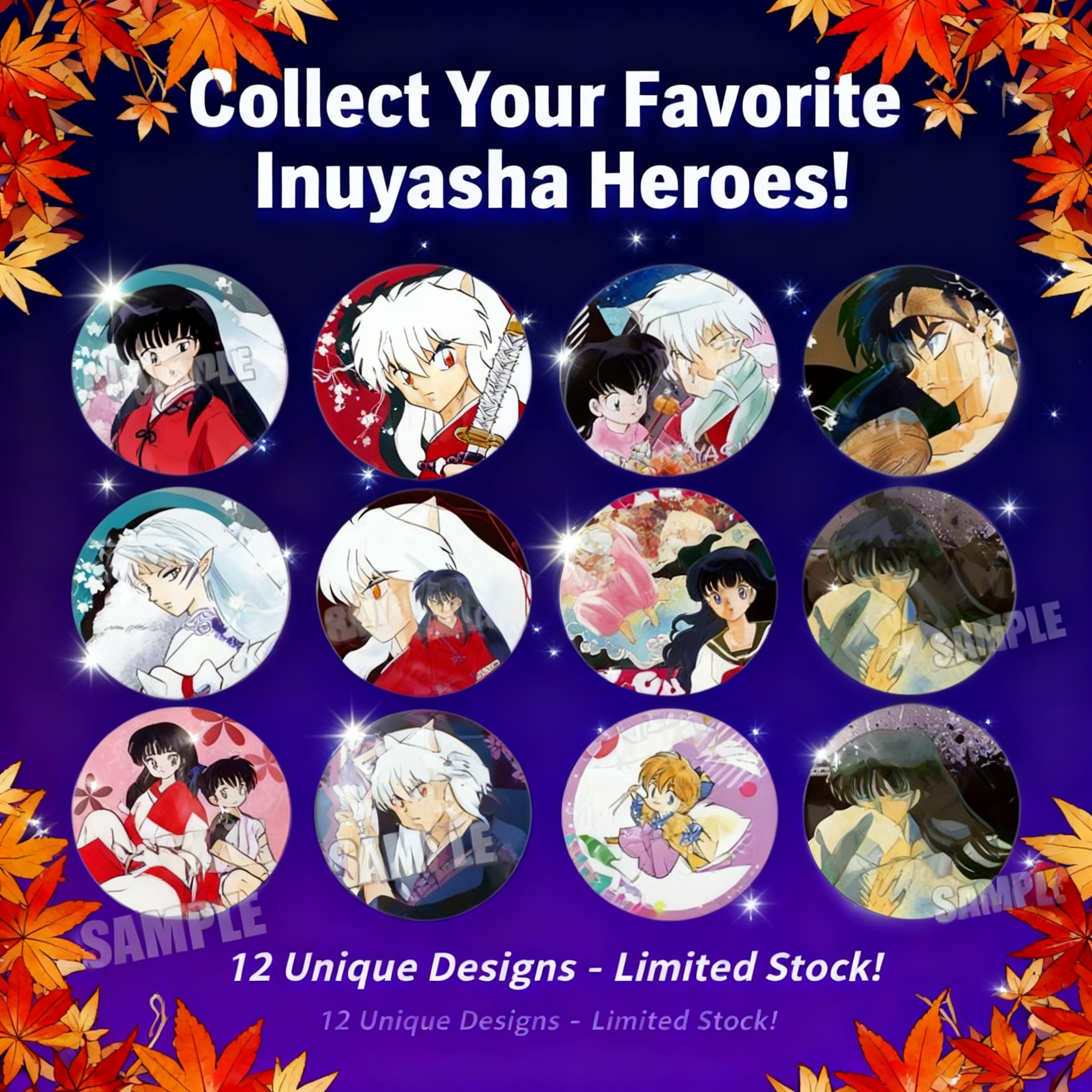 Anime Merchandise Keychain - Inuyasha Kagome Sesshomaru Shippo Sango Naraku