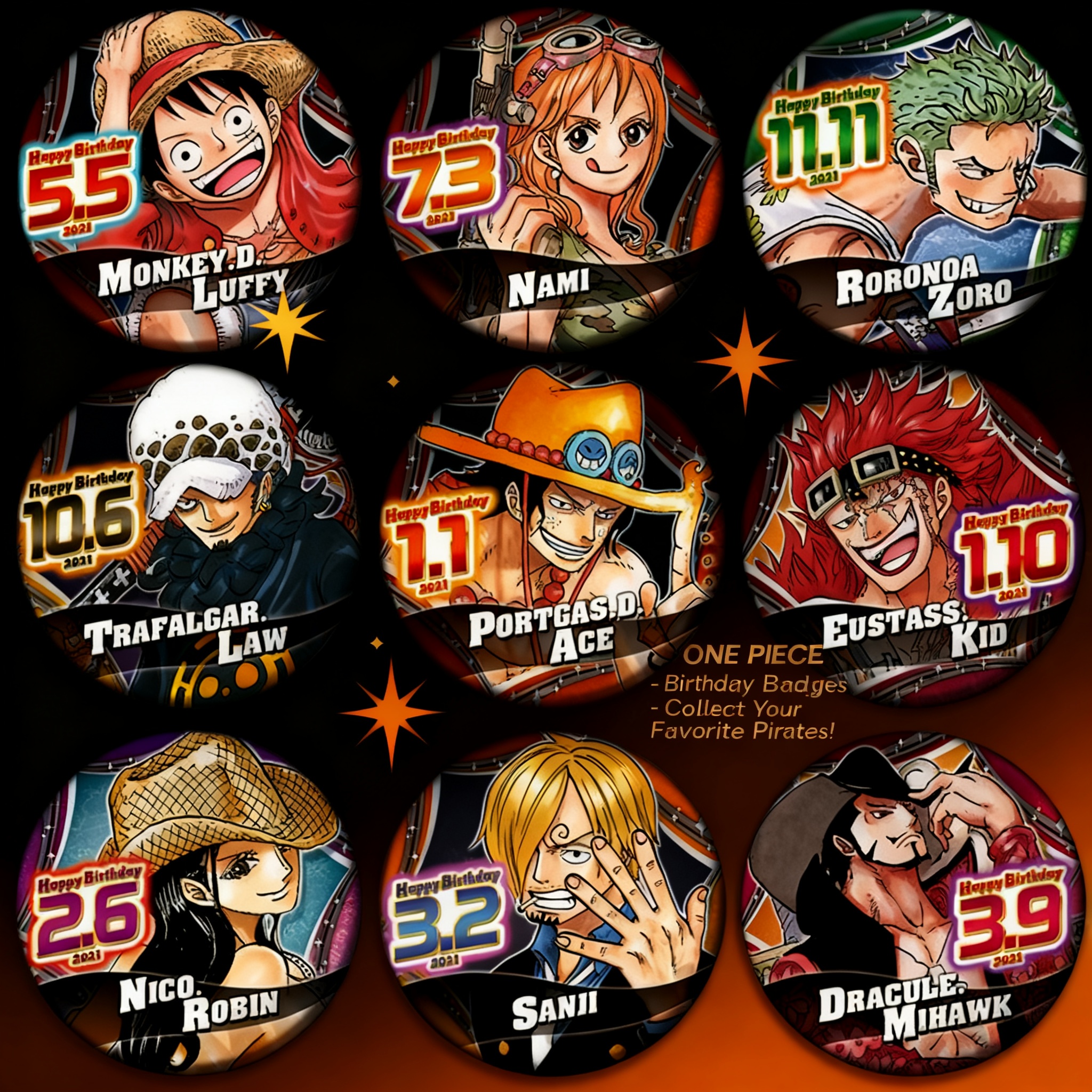 One Piece Anime Badge Pin Set  - đánh giá và giá Luffy Anime Merchandise